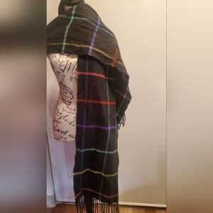 Victoria's Secret Black and Purple Plaid Scarf